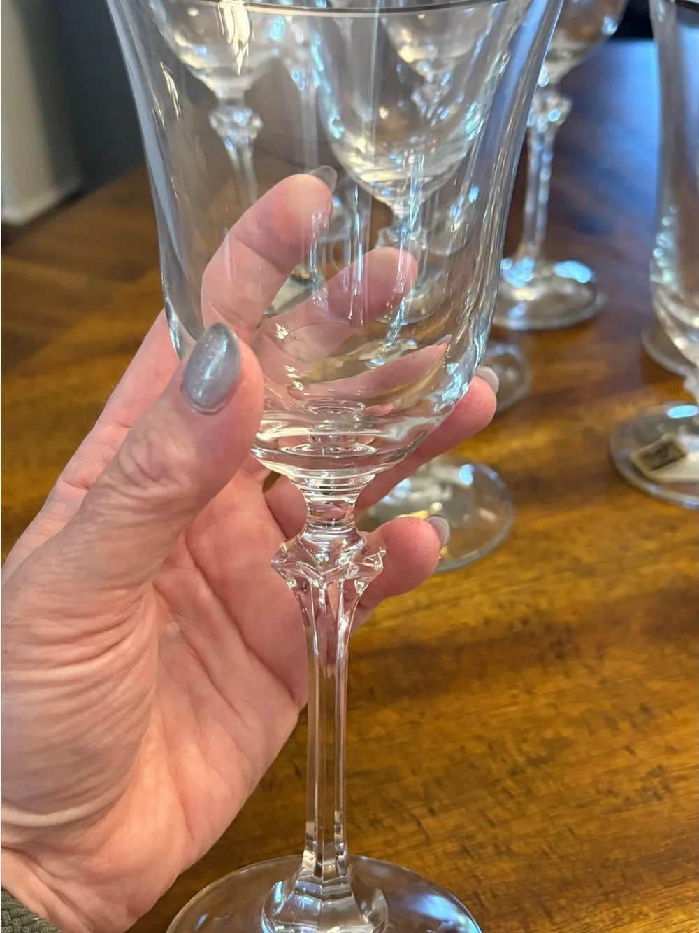 Oneida Crystal Glass Set with Silver Rim - Picture 5 of 5